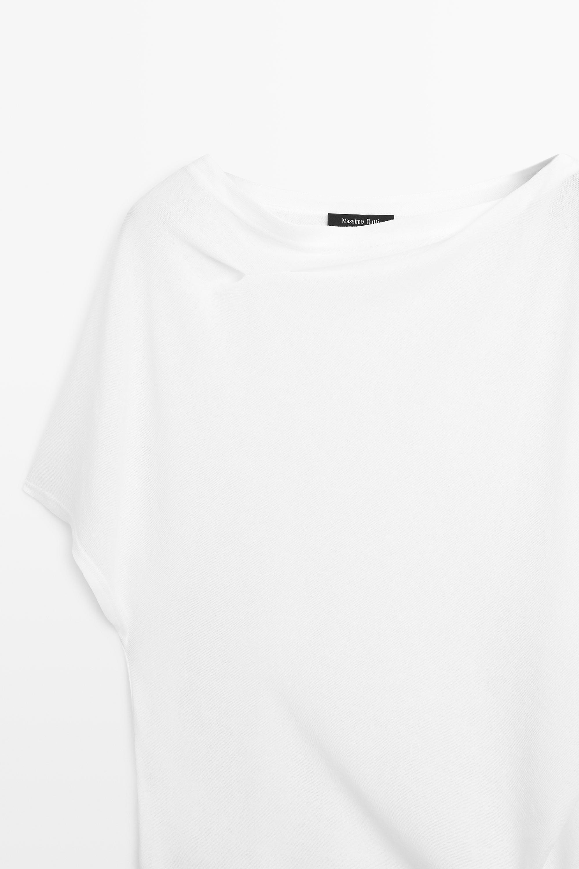 T-shirt fluide manches courtes effet crêpe